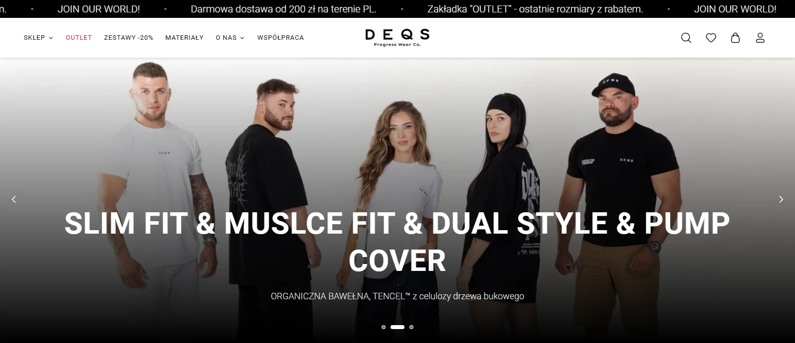 Odzież athleisure DEQS z organicznej bawełny i TENCEL
