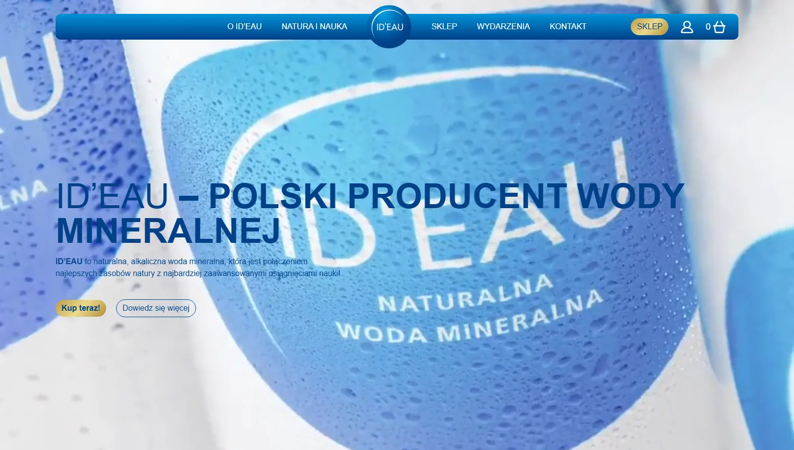 Id'eau — sklep D2C premium z naturalną wodą mineralną